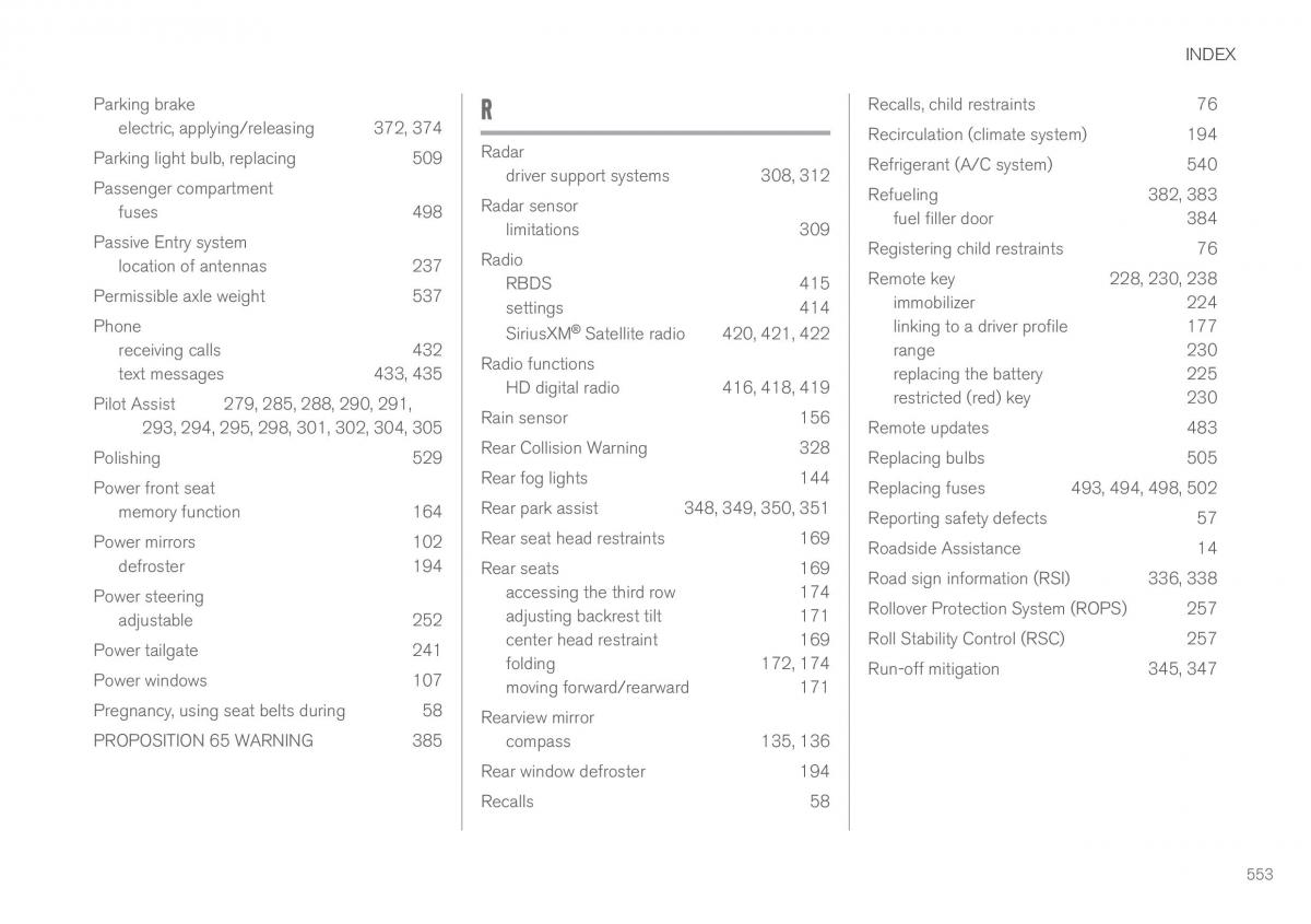 Volvo XC90 II 2 owners manual / page 555