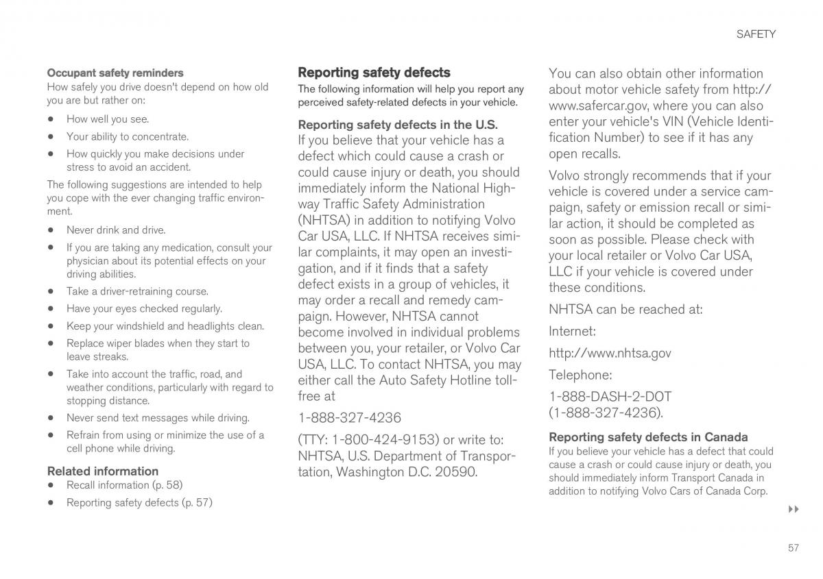 Volvo XC90 II 2 owners manual / page 59