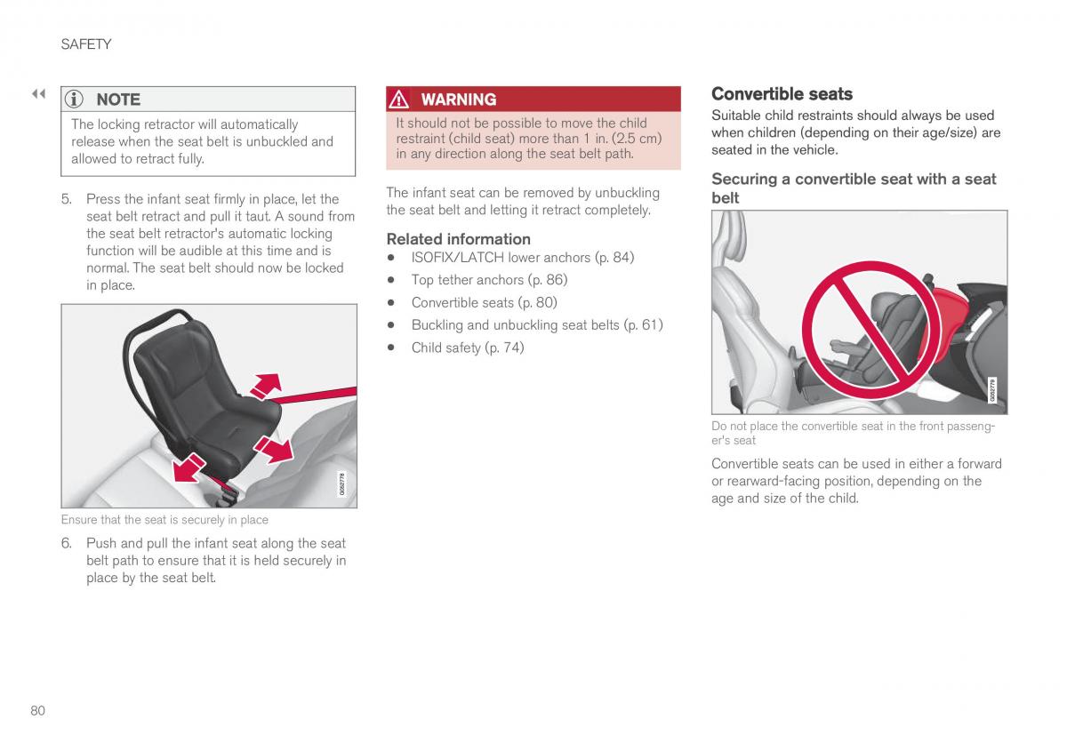 Volvo XC90 II 2 owners manual / page 82