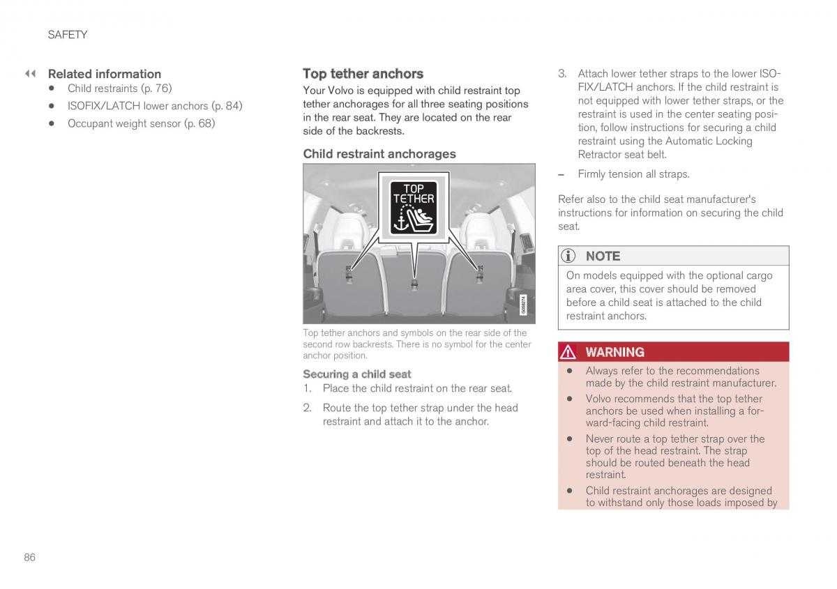 Volvo XC90 II 2 owners manual / page 88