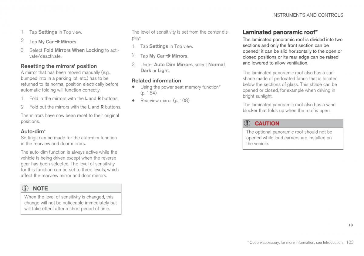 Volvo XC90 II 2 owners manual / page 105