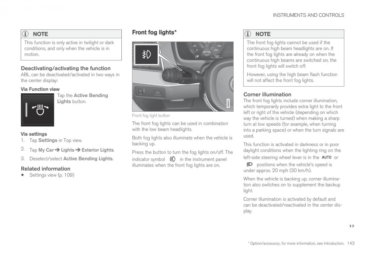 Volvo XC90 II 2 owners manual / page 145