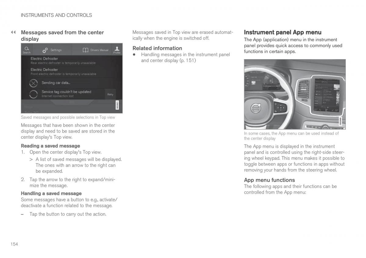 Volvo XC90 II 2 owners manual / page 156