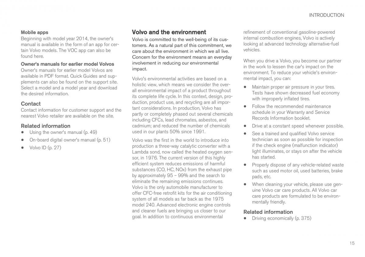 Volvo XC90 II 2 owners manual / page 17