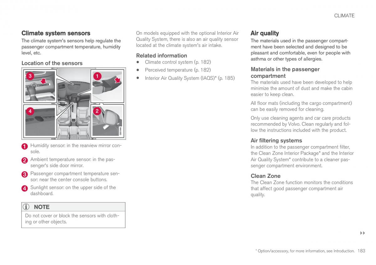 Volvo XC90 II 2 owners manual / page 185