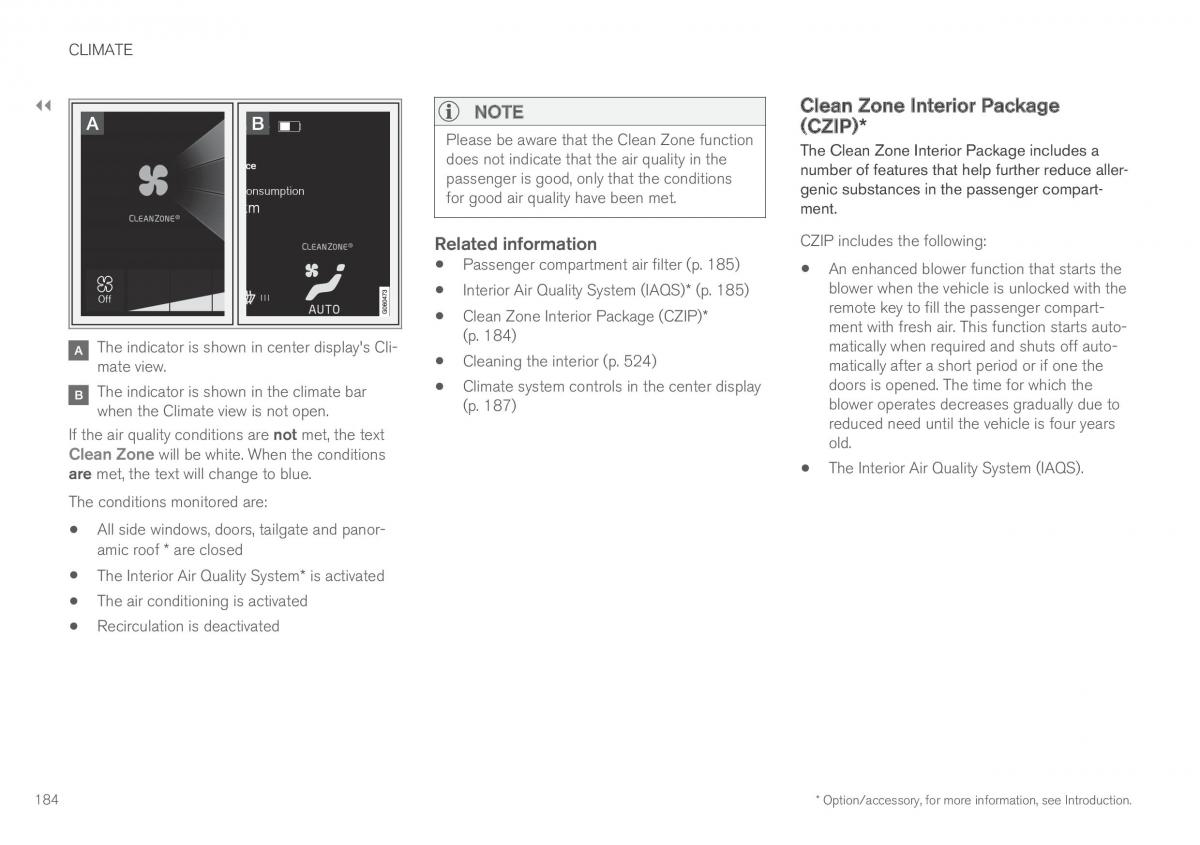 Volvo XC90 II 2 owners manual / page 186