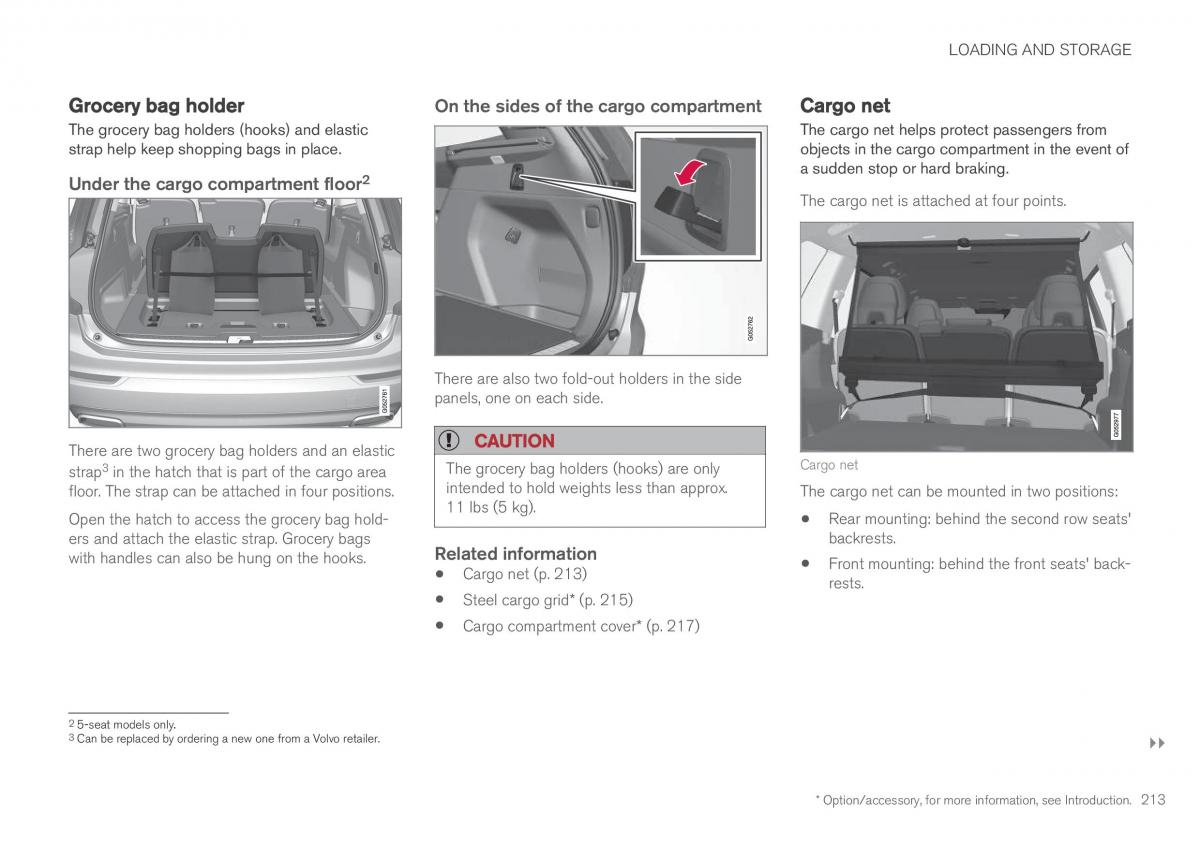 Volvo XC90 II 2 owners manual / page 215