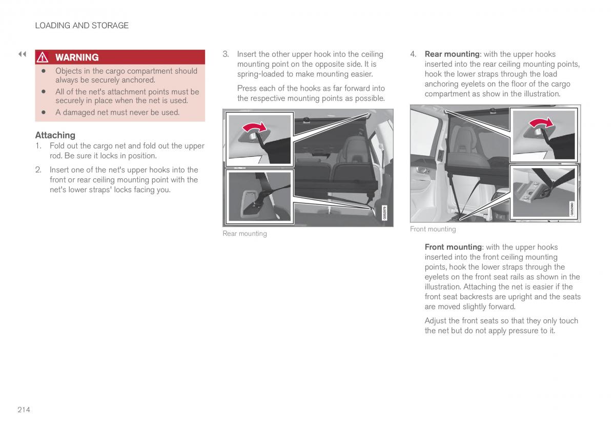 Volvo XC90 II 2 owners manual / page 216