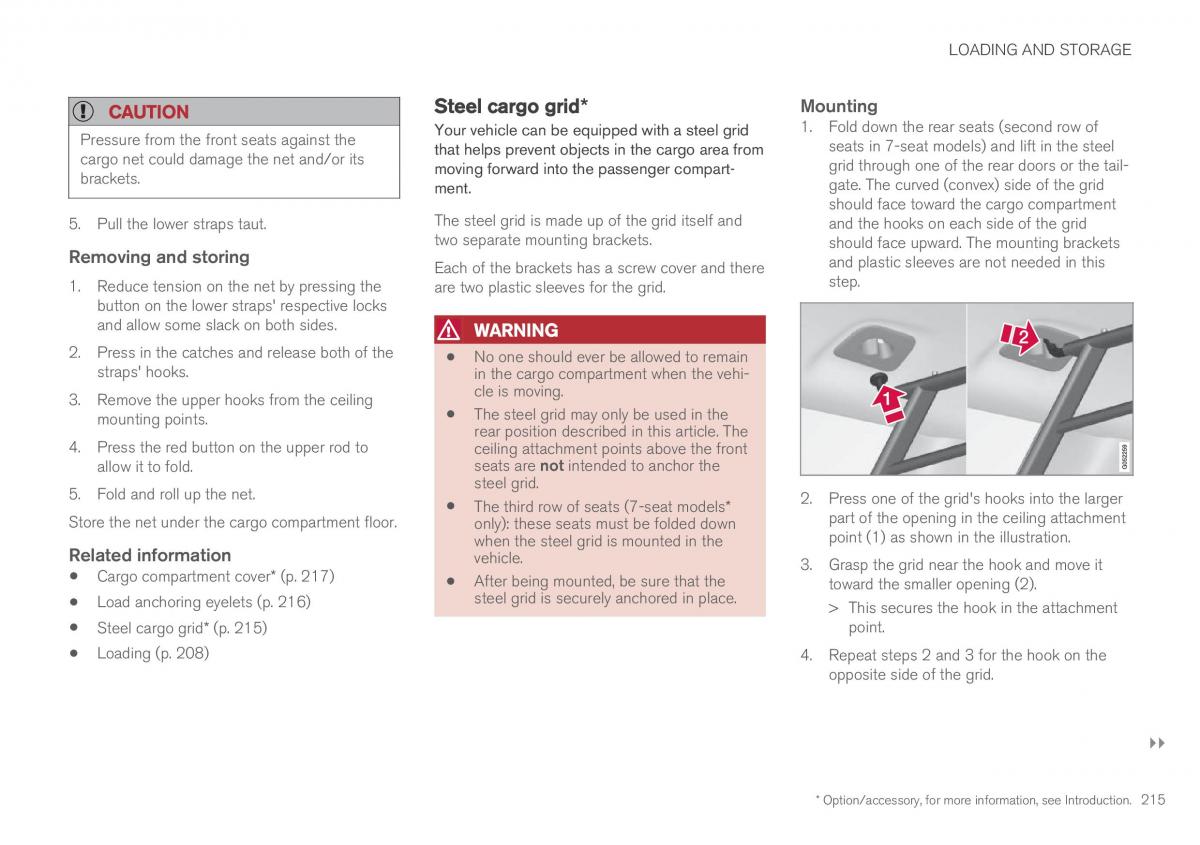 Volvo XC90 II 2 owners manual / page 217