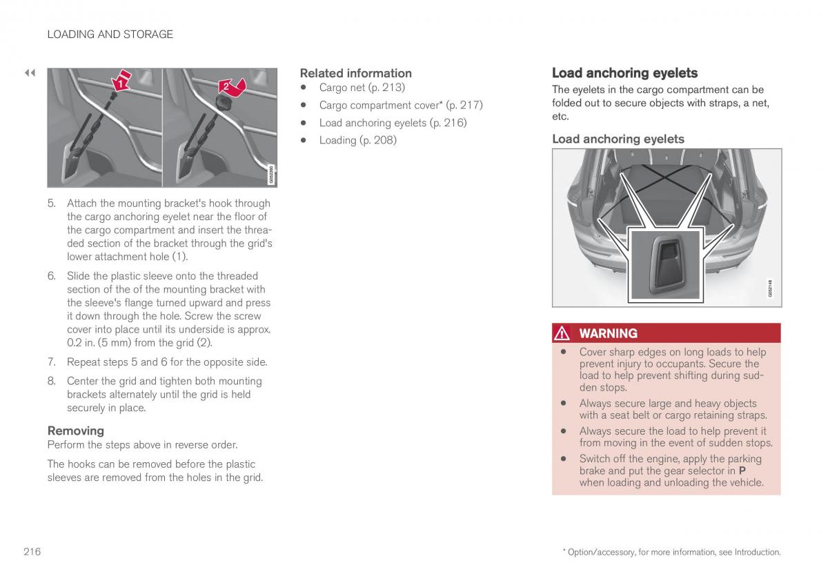 Volvo XC90 II 2 owners manual / page 218