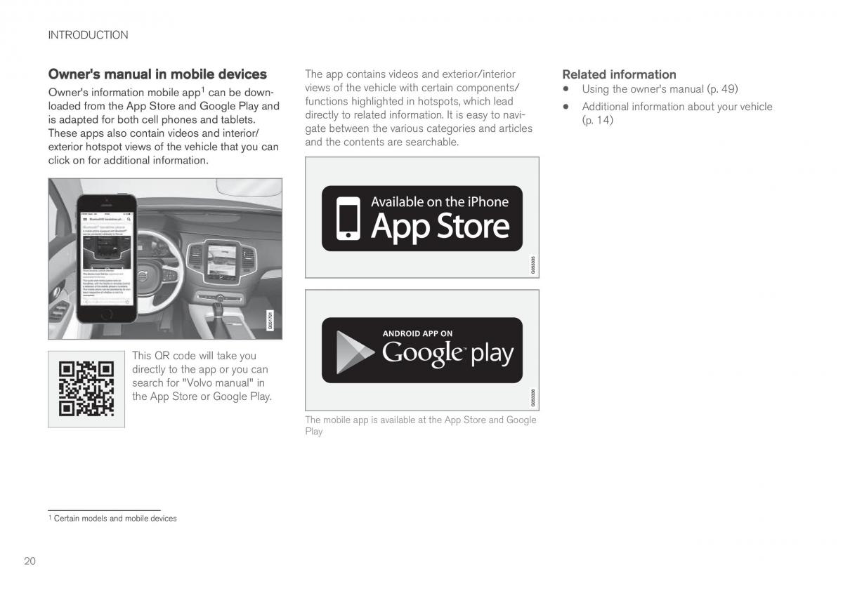 Volvo XC90 II 2 owners manual / page 22