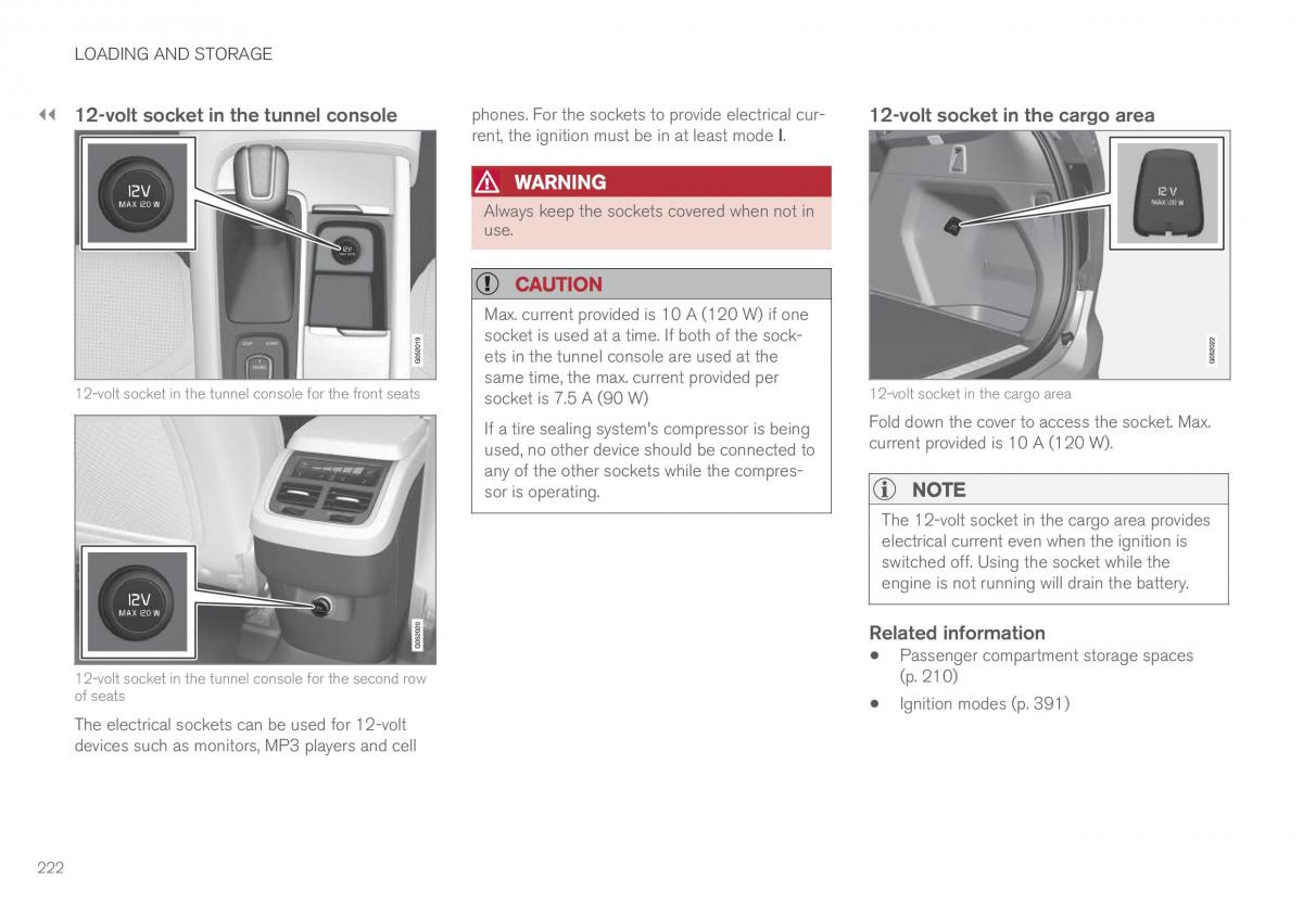 Volvo XC90 II 2 owners manual / page 224