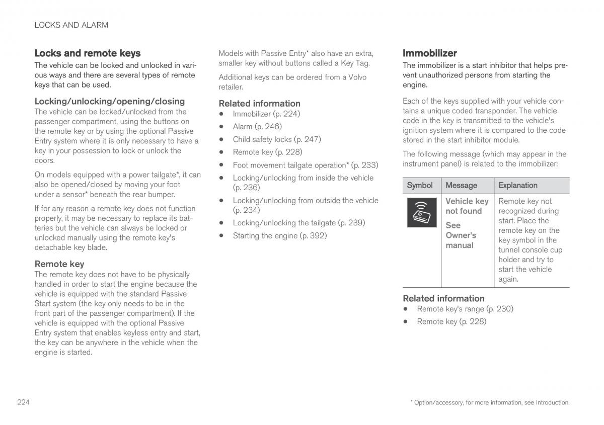 Volvo XC90 II 2 owners manual / page 226