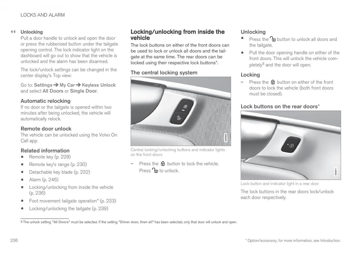 Volvo XC90 II 2 owners manual / page 238