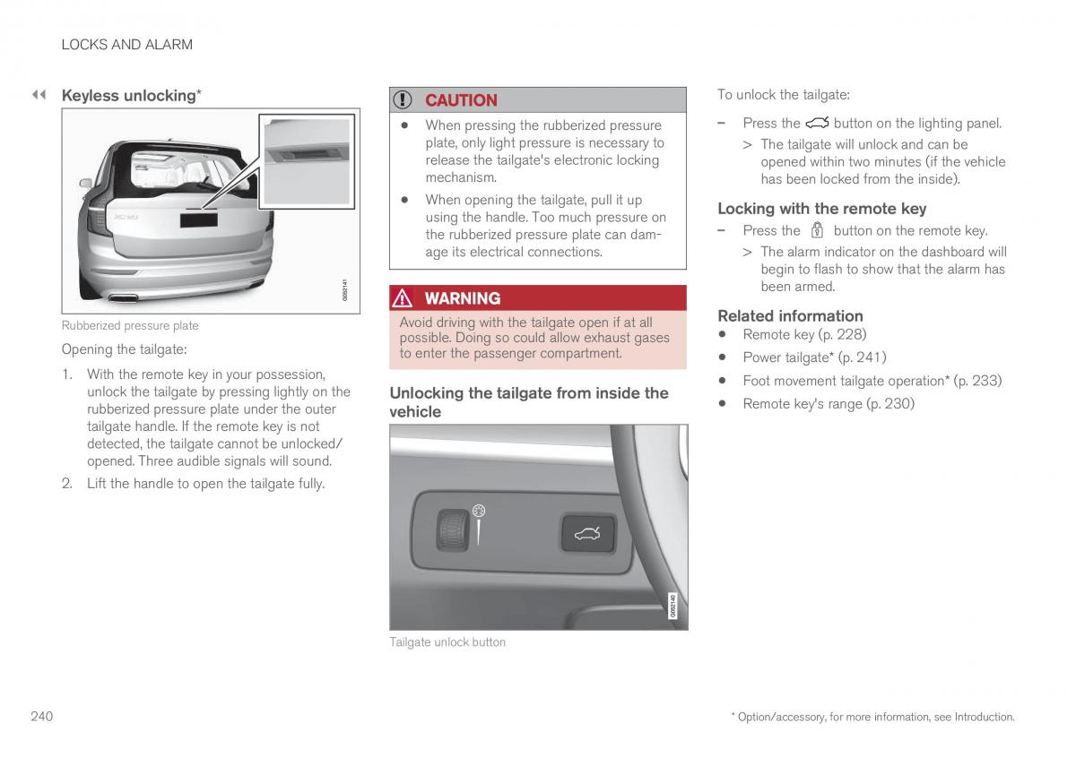 Volvo XC90 II 2 owners manual / page 242