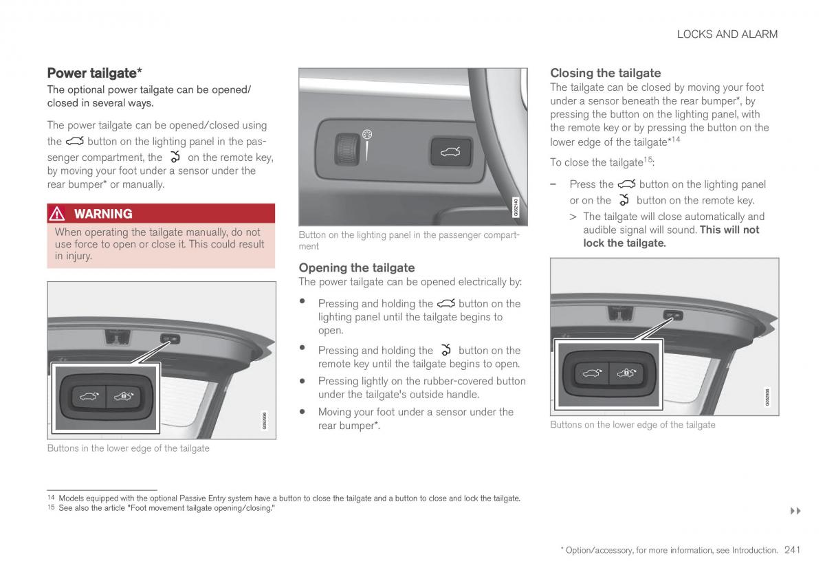 Volvo XC90 II 2 owners manual / page 243