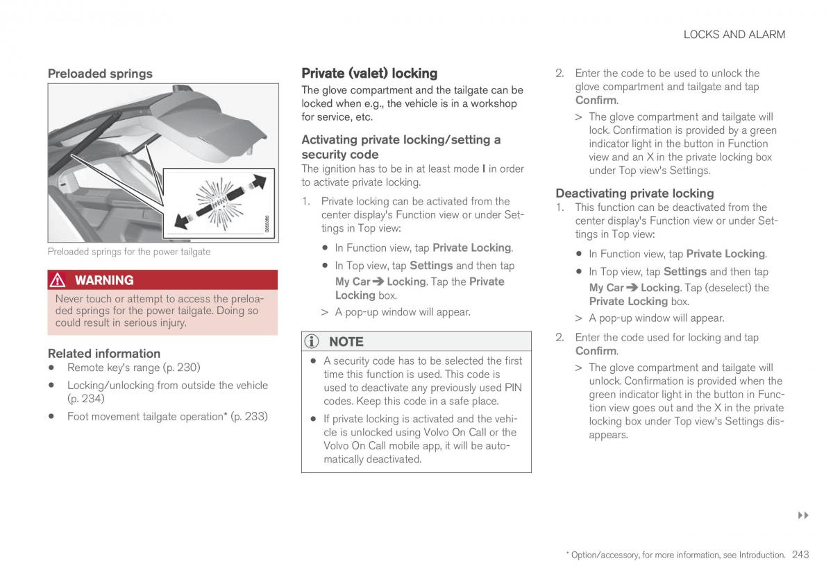 Volvo XC90 II 2 owners manual / page 245