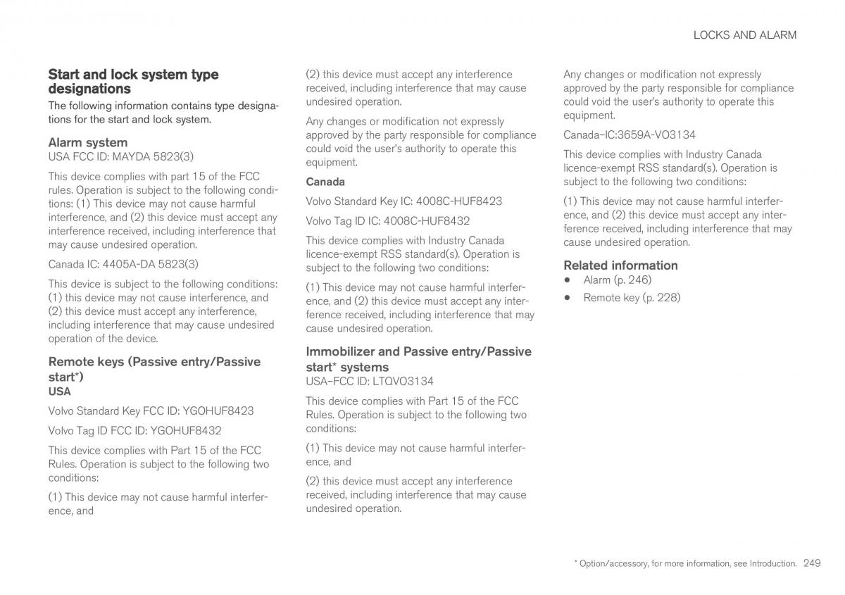 Volvo XC90 II 2 owners manual / page 251