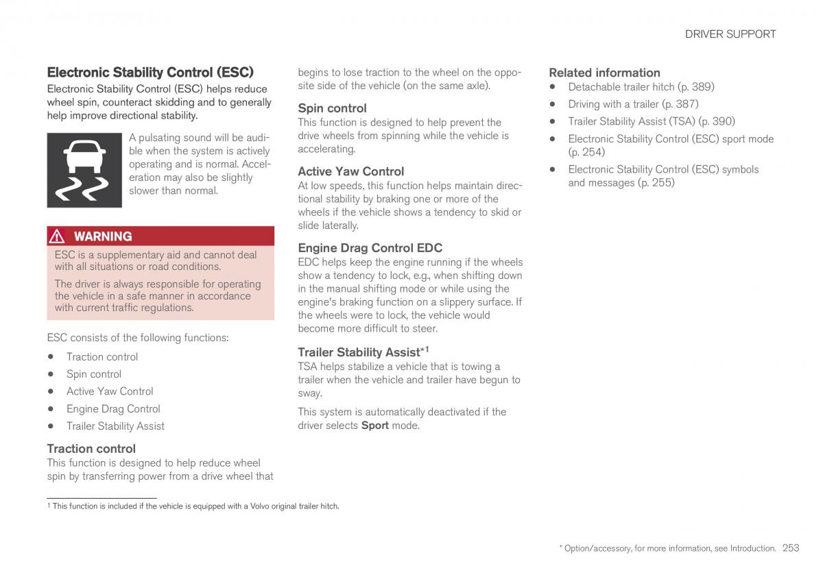 Volvo XC90 II 2 owners manual / page 255