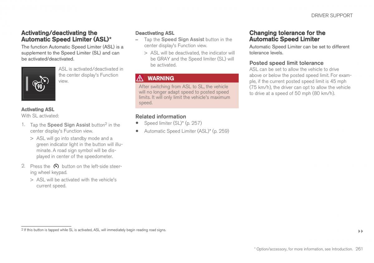 Volvo XC90 II 2 owners manual / page 263