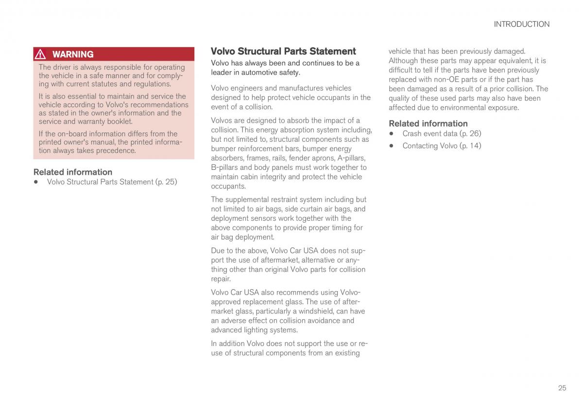 Volvo XC90 II 2 owners manual / page 27