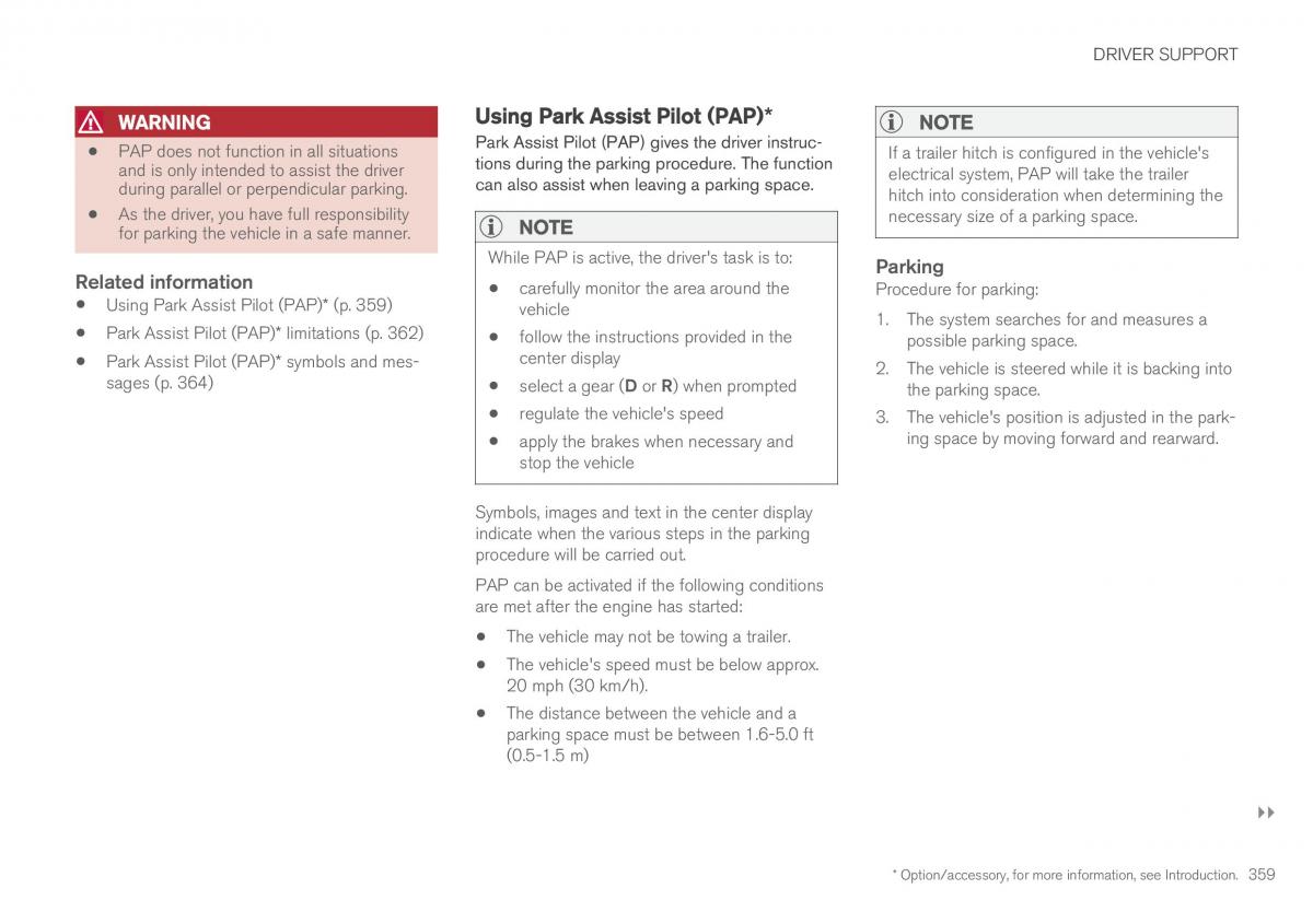 Volvo XC90 II 2 owners manual / page 361