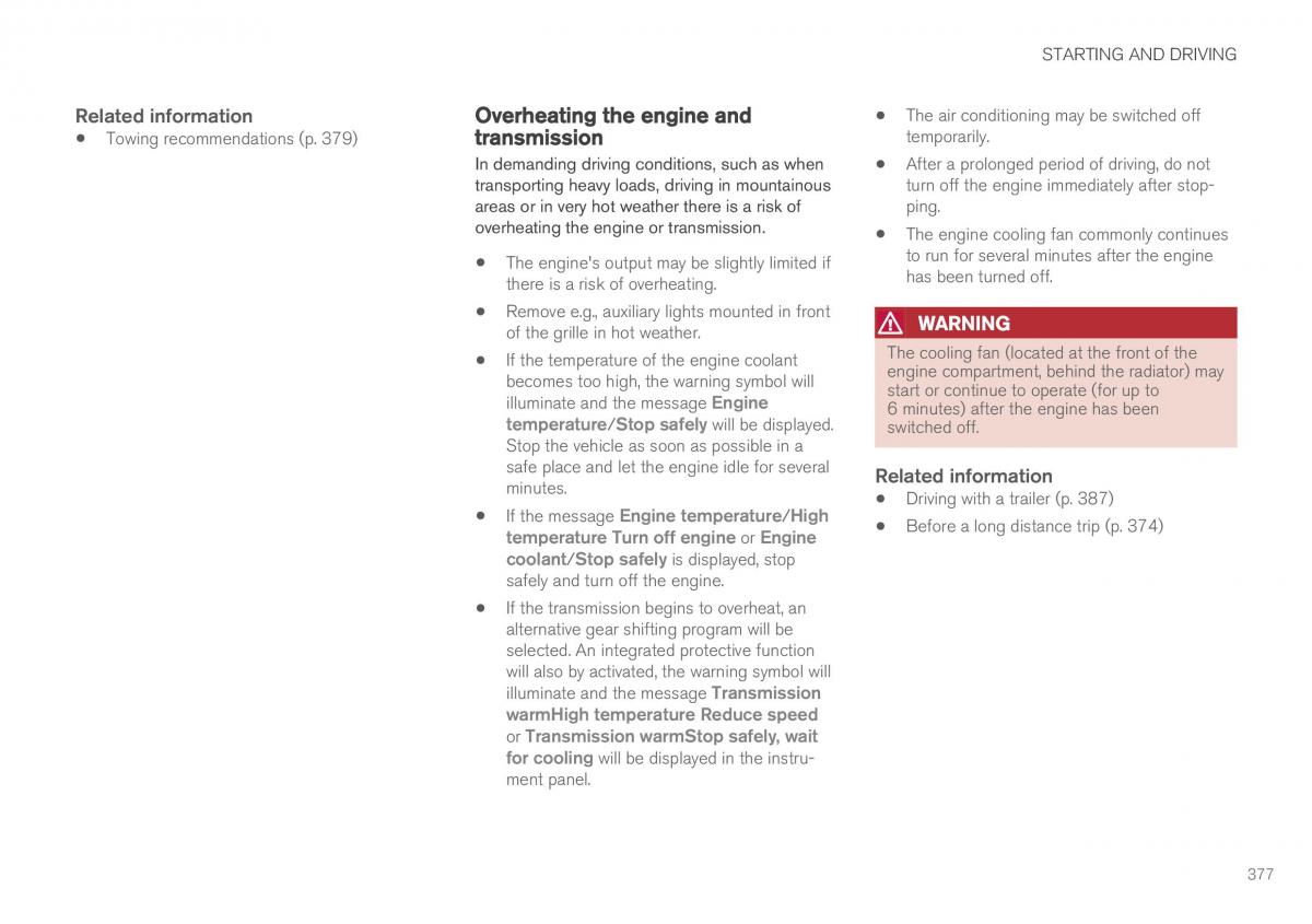 Volvo XC90 II 2 owners manual / page 379