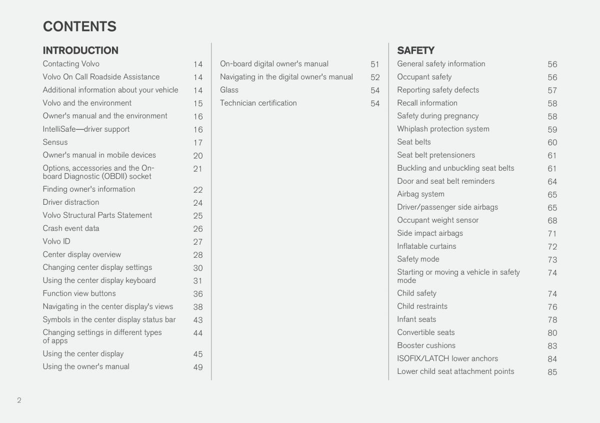 Volvo XC90 II 2 owners manual / page 4