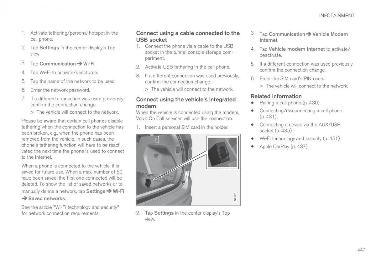 Volvo XC90 II 2 owners manual / page 449