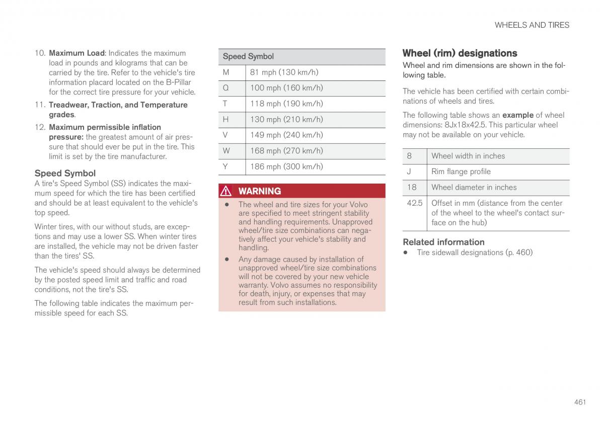 Volvo XC90 II 2 owners manual / page 463