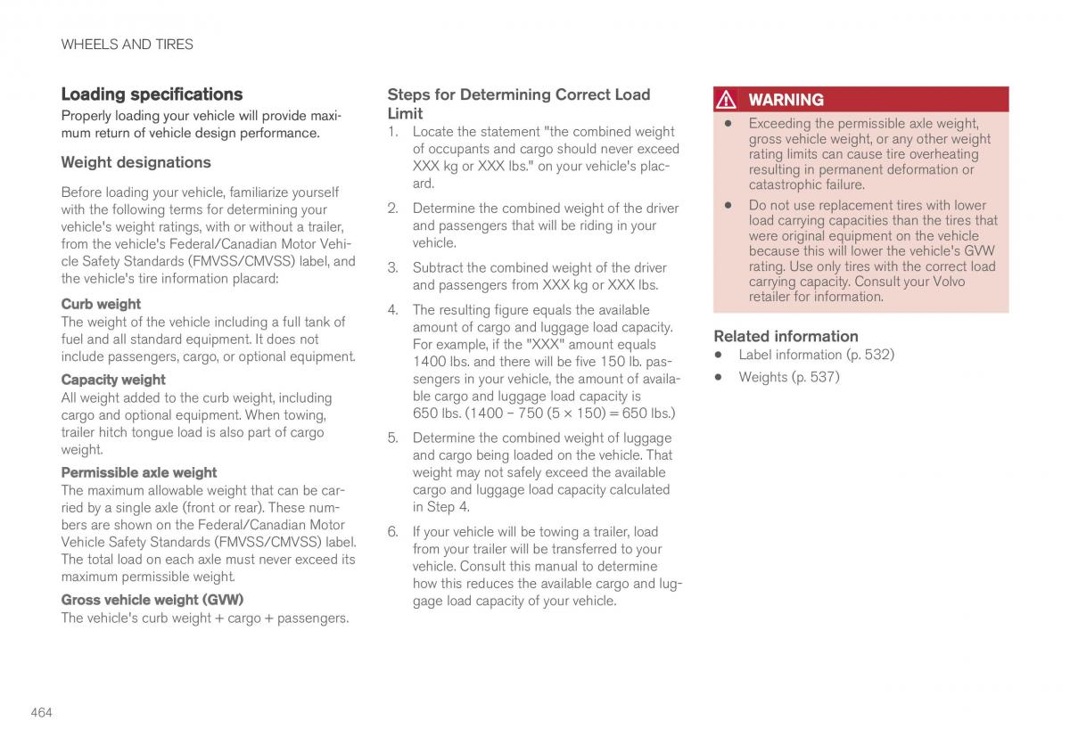 Volvo XC90 II 2 owners manual / page 466