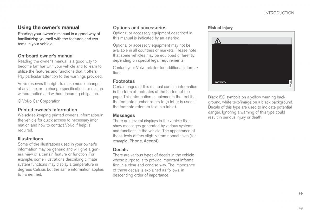 Volvo XC90 II 2 owners manual / page 51