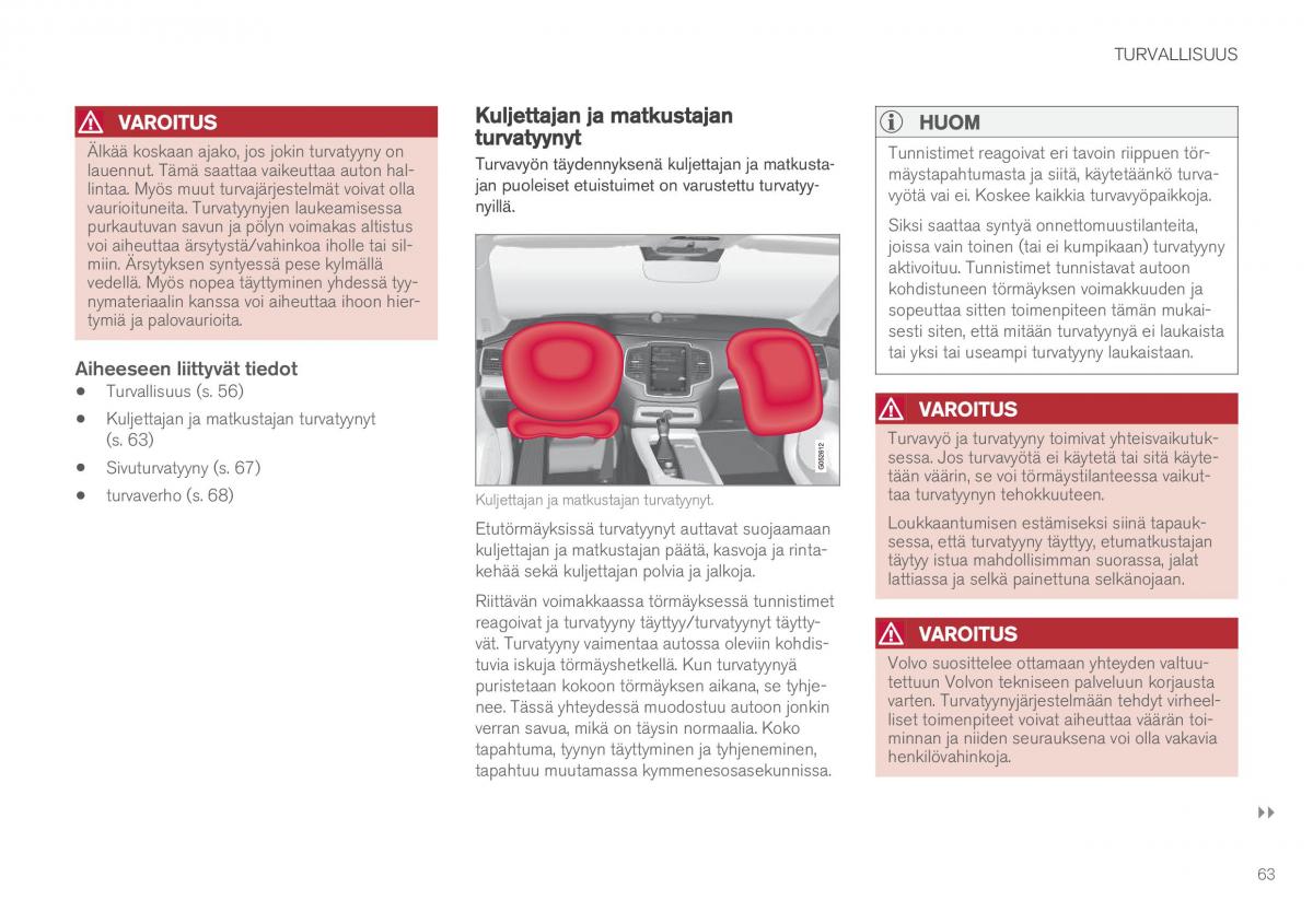 Volvo XC90 II 2 omistajan kasikirja / page 65