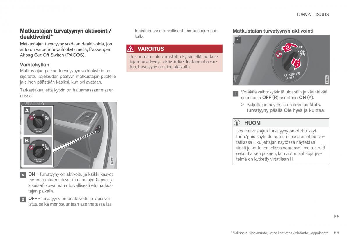 Volvo XC90 II 2 omistajan kasikirja / page 67