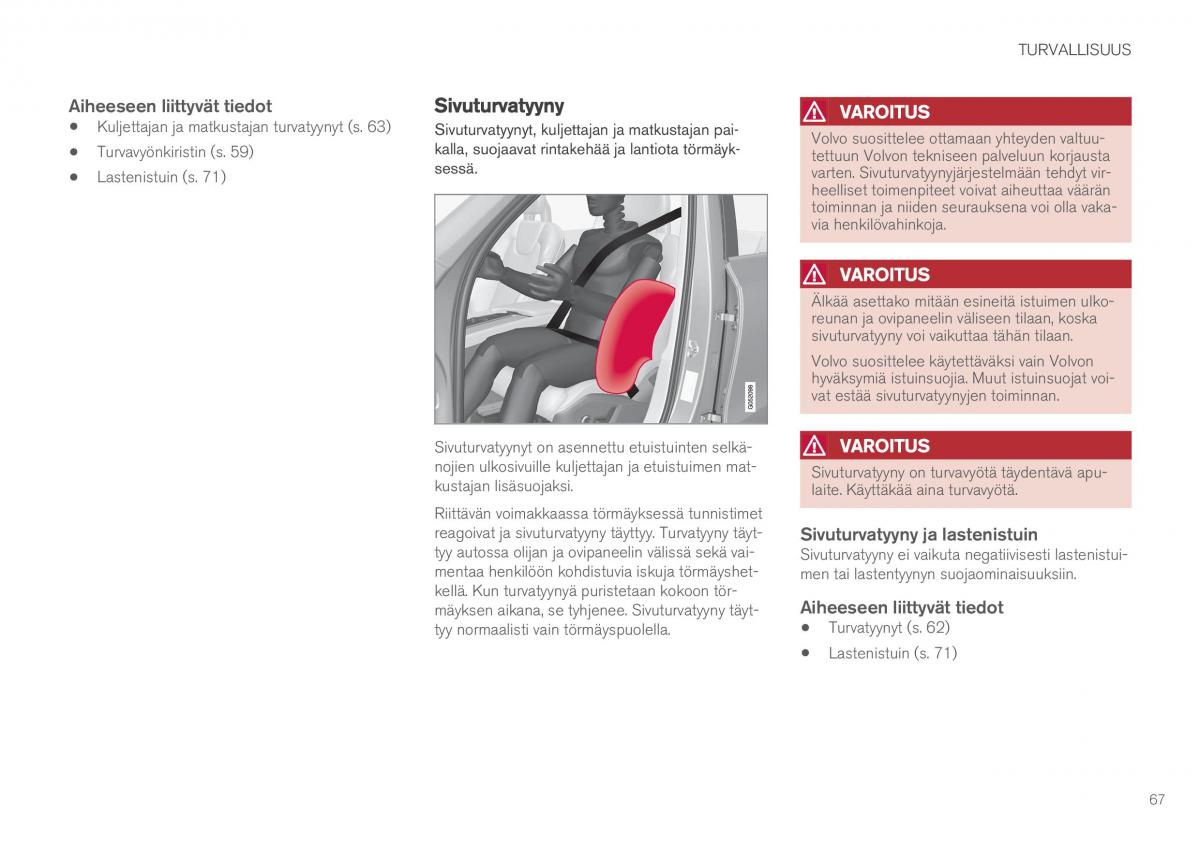 Volvo XC90 II 2 omistajan kasikirja / page 69