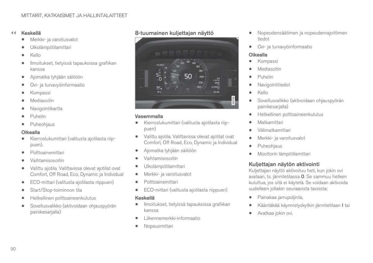 Volvo XC90 II 2 omistajan kasikirja / page 92