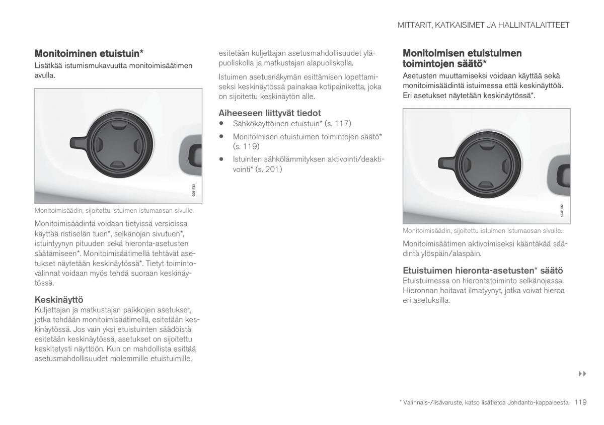 Volvo XC90 II 2 omistajan kasikirja / page 121