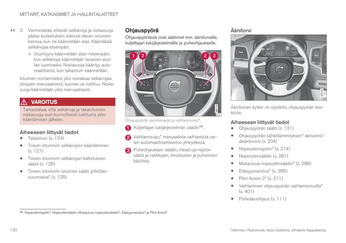 Volvo XC90 II 2 omistajan kasikirja / page 132