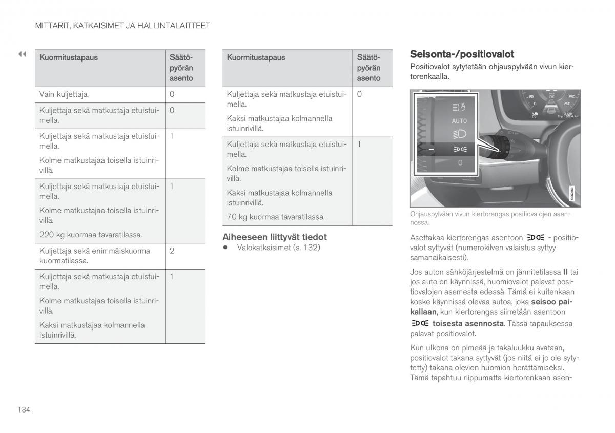 Volvo XC90 II 2 omistajan kasikirja / page 136