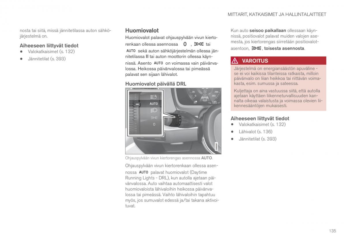 Volvo XC90 II 2 omistajan kasikirja / page 137