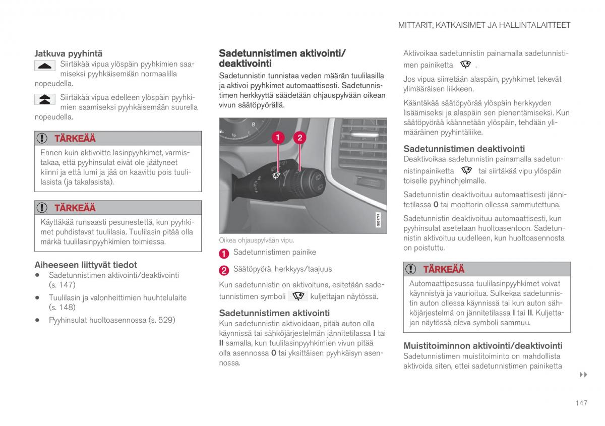 Volvo XC90 II 2 omistajan kasikirja / page 149