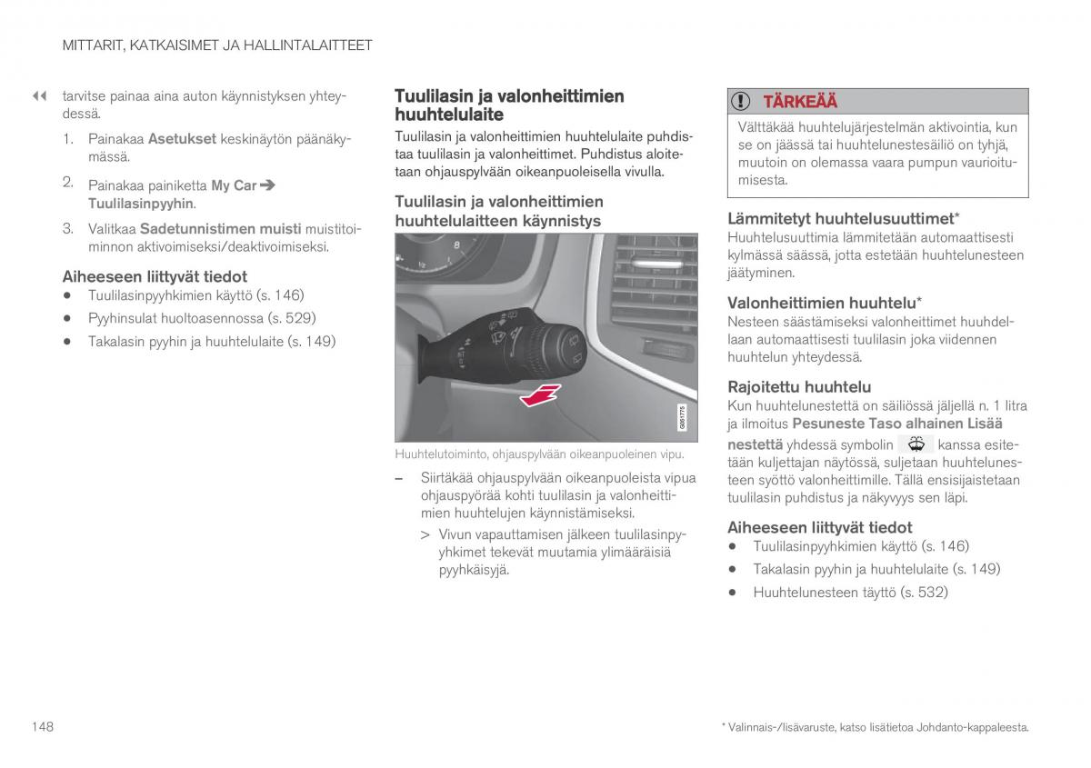 Volvo XC90 II 2 omistajan kasikirja / page 150