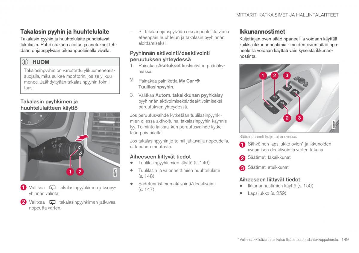 Volvo XC90 II 2 omistajan kasikirja / page 151