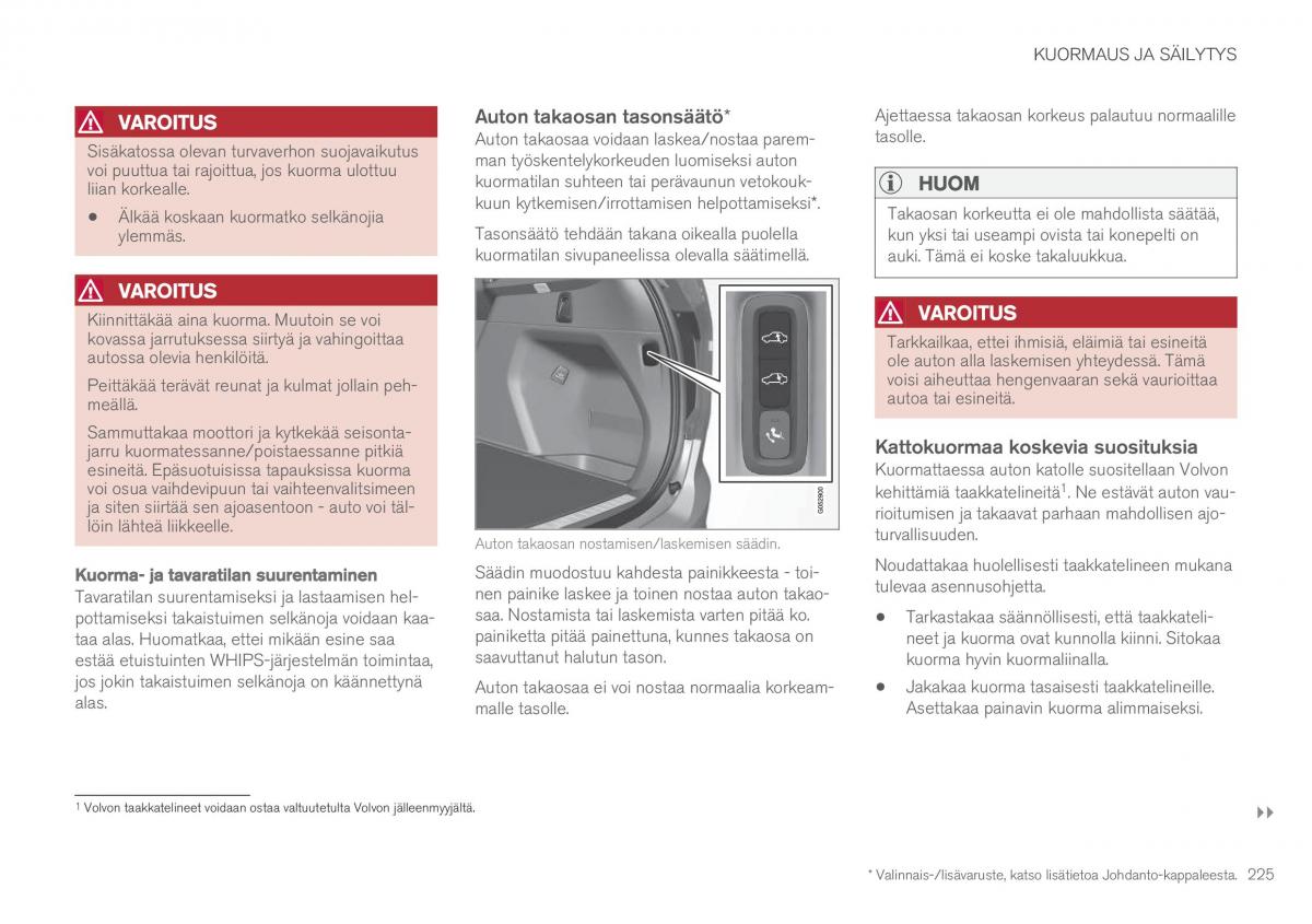 Volvo XC90 II 2 omistajan kasikirja / page 227