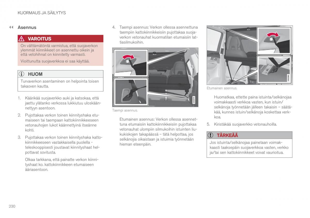 Volvo XC90 II 2 omistajan kasikirja / page 232