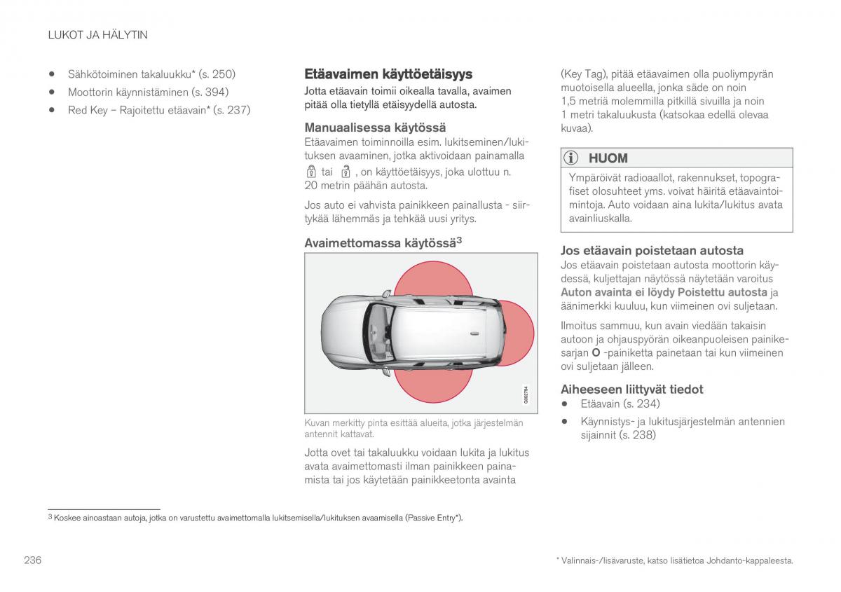 Volvo XC90 II 2 omistajan kasikirja / page 238