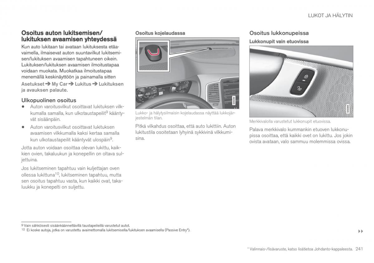 Volvo XC90 II 2 omistajan kasikirja / page 243