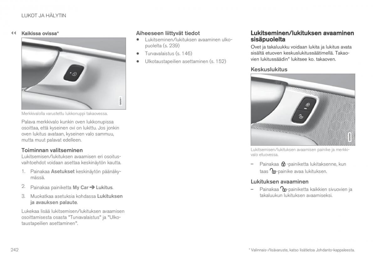 Volvo XC90 II 2 omistajan kasikirja / page 244