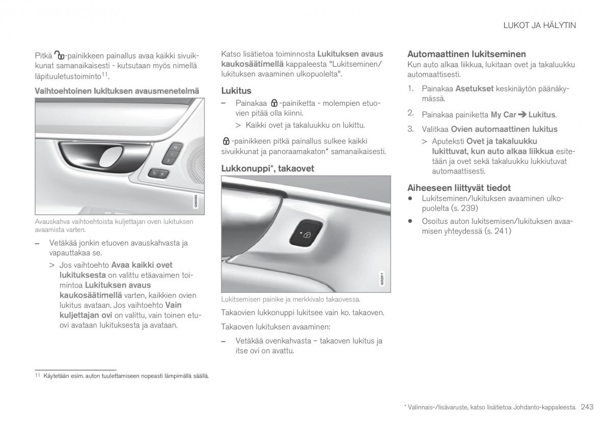 Volvo XC90 II 2 omistajan kasikirja / page 245