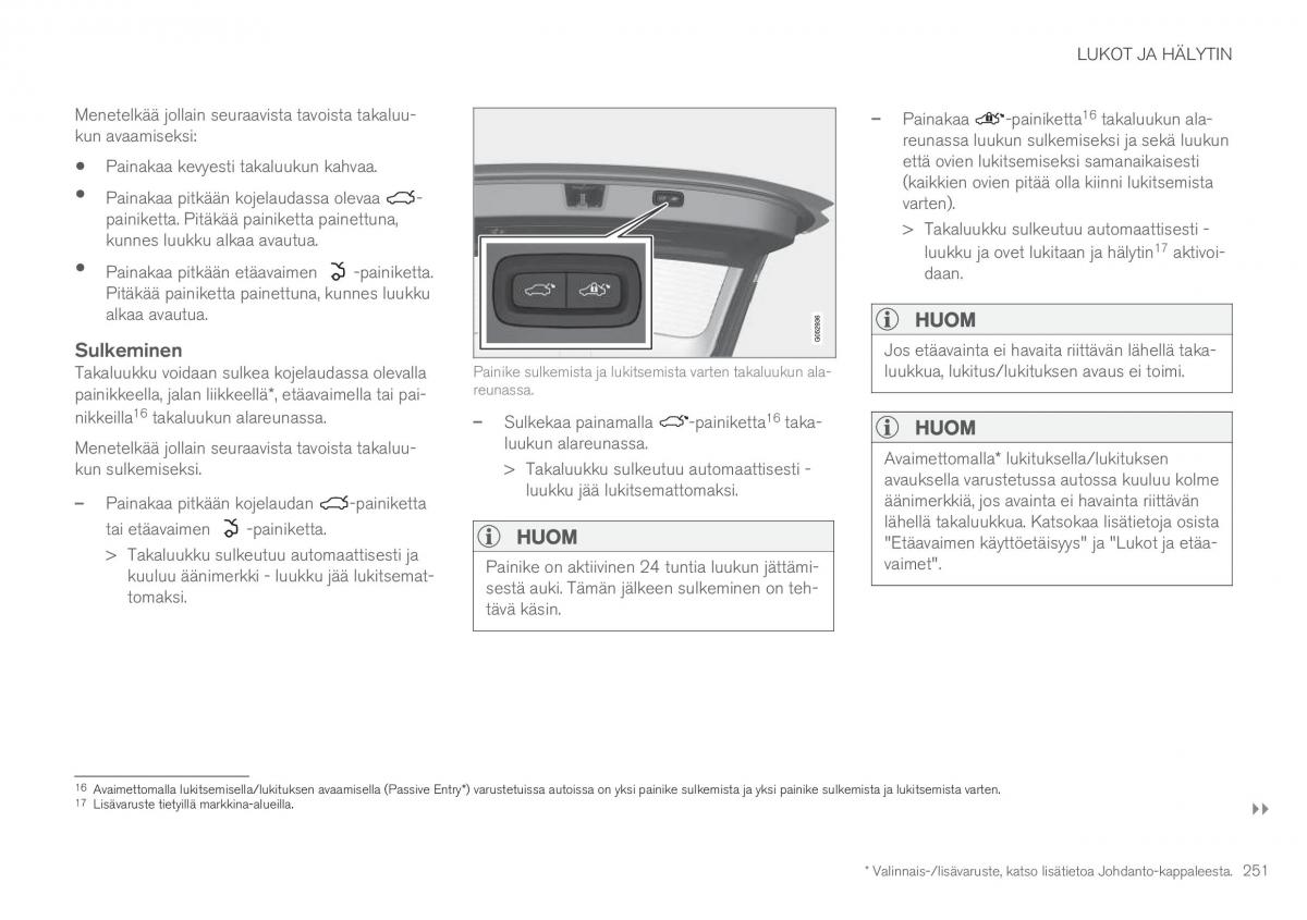 Volvo XC90 II 2 omistajan kasikirja / page 253